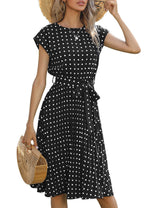 Polka Dot Cap Sleeve Dress