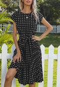 Polka Dot Cap Sleeve Dress