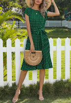 Polka Dot Cap Sleeve Dress