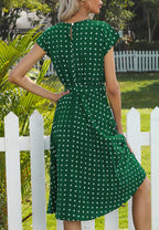 Polka Dot Cap Sleeve Dress