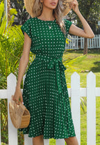 Polka Dot Cap Sleeve Dress