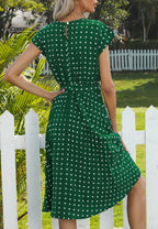 Polka Dot Cap Sleeve Dress