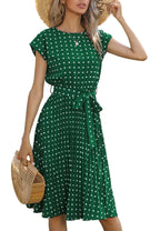 Polka Dot Cap Sleeve Dress