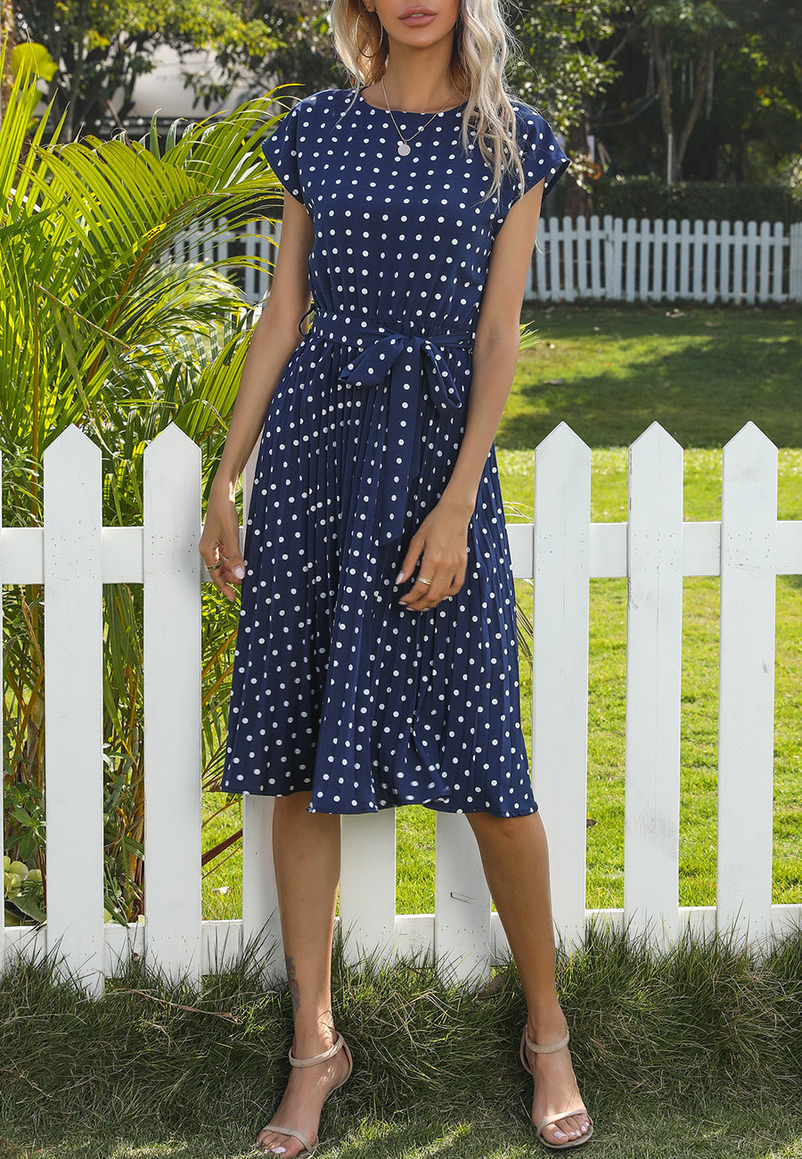 Polka Dot Cap Sleeve Dress