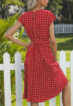Polka Dot Cap Sleeve Dress