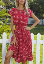 Polka Dot Cap Sleeve Dress