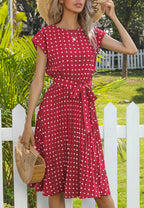 Polka Dot Cap Sleeve Dress