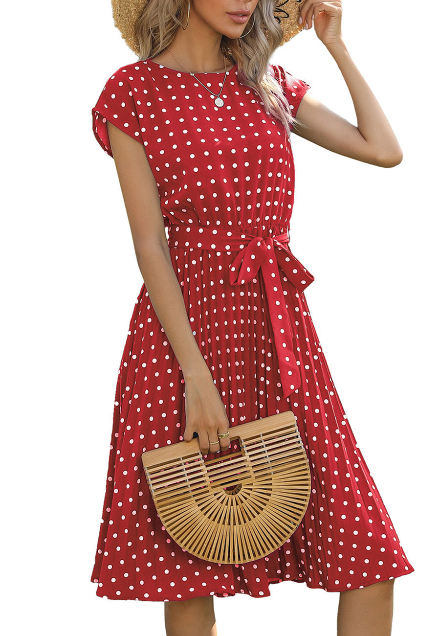 Polka Dot Cap Sleeve Dress