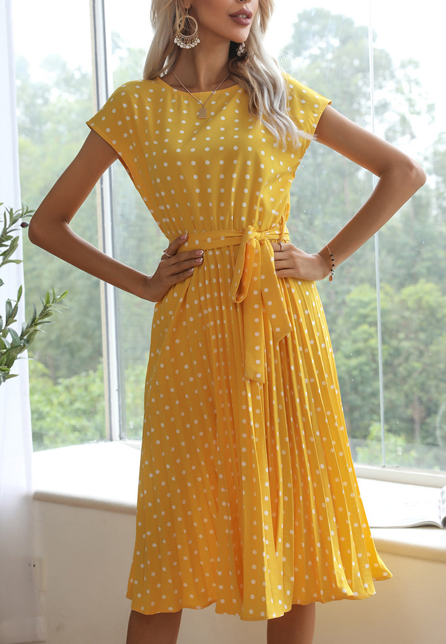 Polka Dot Cap Sleeve Dress