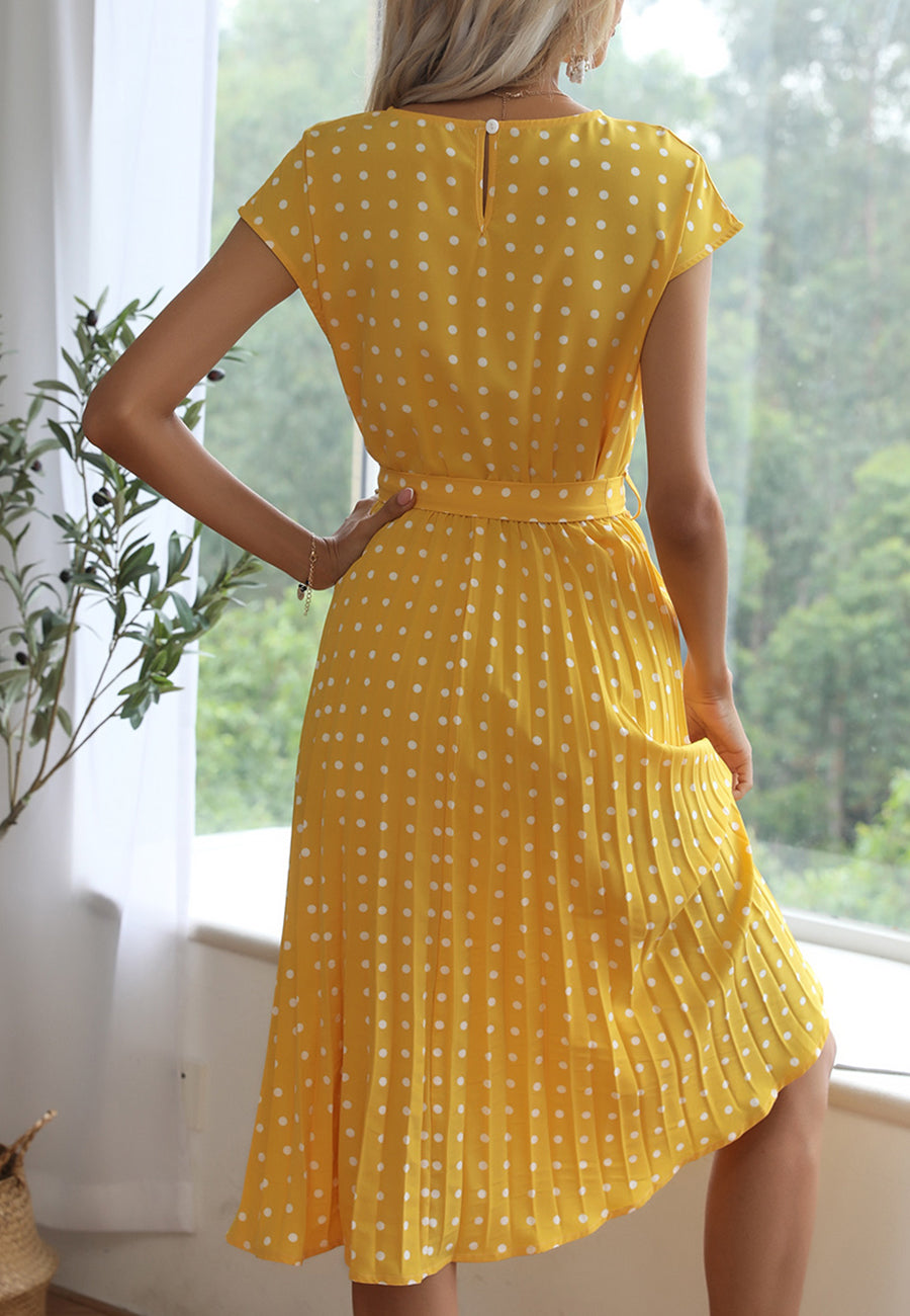 Polka Dot Cap Sleeve Dress