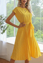 Polka Dot Cap Sleeve Dress