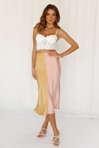 High Rise Dual Colored Pastel Midi Slip Dress