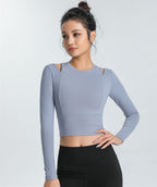 Long Sleeve Shoulder Cutout Top