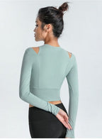 Long Sleeve Shoulder Cutout Top