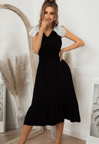 Tie Neck Scallop Lace Dress