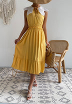 Tie Neck Scallop Lace Dress