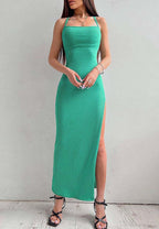 Slim Knit Side Slit Dress