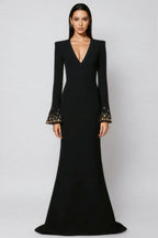 Charlie Flared Sleeve Studded Maxi Dress