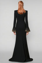 Charlie Flared Sleeve Studded Maxi Dress