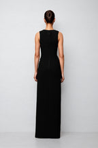 Gideoa Black Mesh Chain Maxi Dress