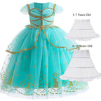 Jasmine Princess Baby Girl Birthday Carnival Aladdin Magic Lamp Prom Gown Kid Costume