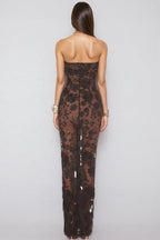 Wyat 3D Mesh Flower Embroidery Maxi Dress