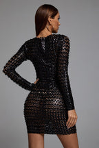 Cutout Mini Bodycon Dress - Black