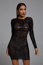 Cutout Mini Bodycon Dress - Black