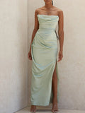 Green Sleeveless Evening Elegant Bandage Party Maxi Dress