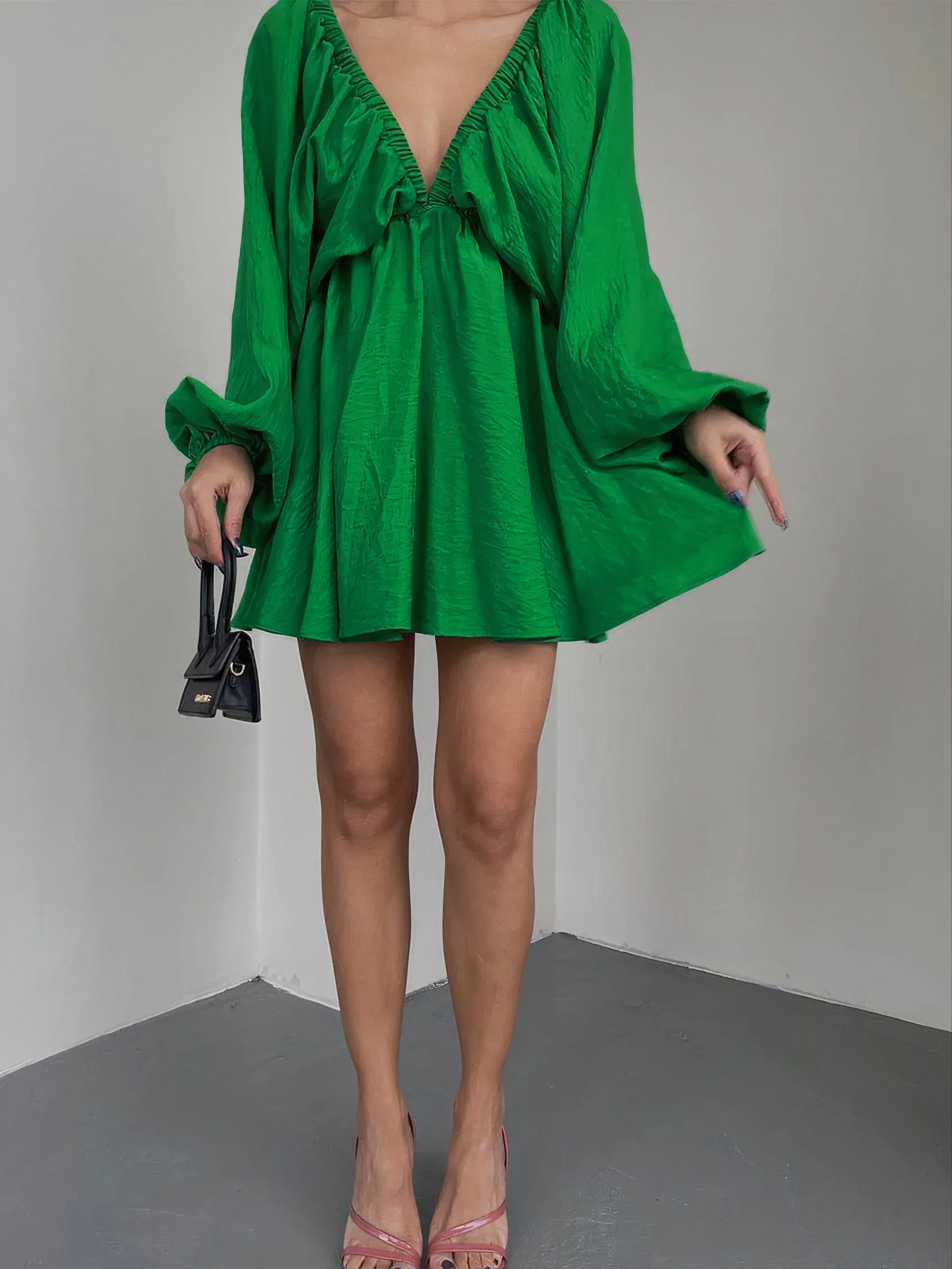 Verónica Elevated Bubble Sleeve Dress Boutique Collection