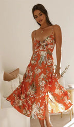 Johana Exclusive Floral Print Dress Elevated Occasion Wear