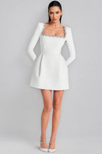 Helene Square Neck Long Sleeve Mini Dress