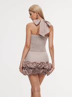 Halterneck Ruched Skirt Set