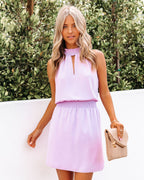 Key To My Heart Smocked Halter Dress Lavender