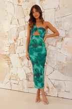 Linda Boutique Midi Dress Calista Green Evening Wear Edit
