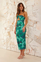 Linda Boutique Midi Dress Calista Green Evening Wear Edit