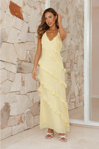 Beatriz Chic Maxi Dress Lemon Designer Edit