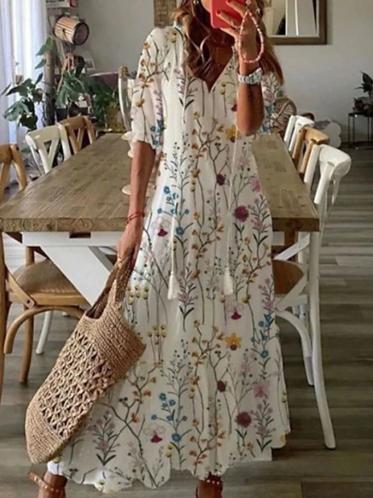 Pamela Minimalist Floral Velvet Maxi Dress Chic Silhouette Collection