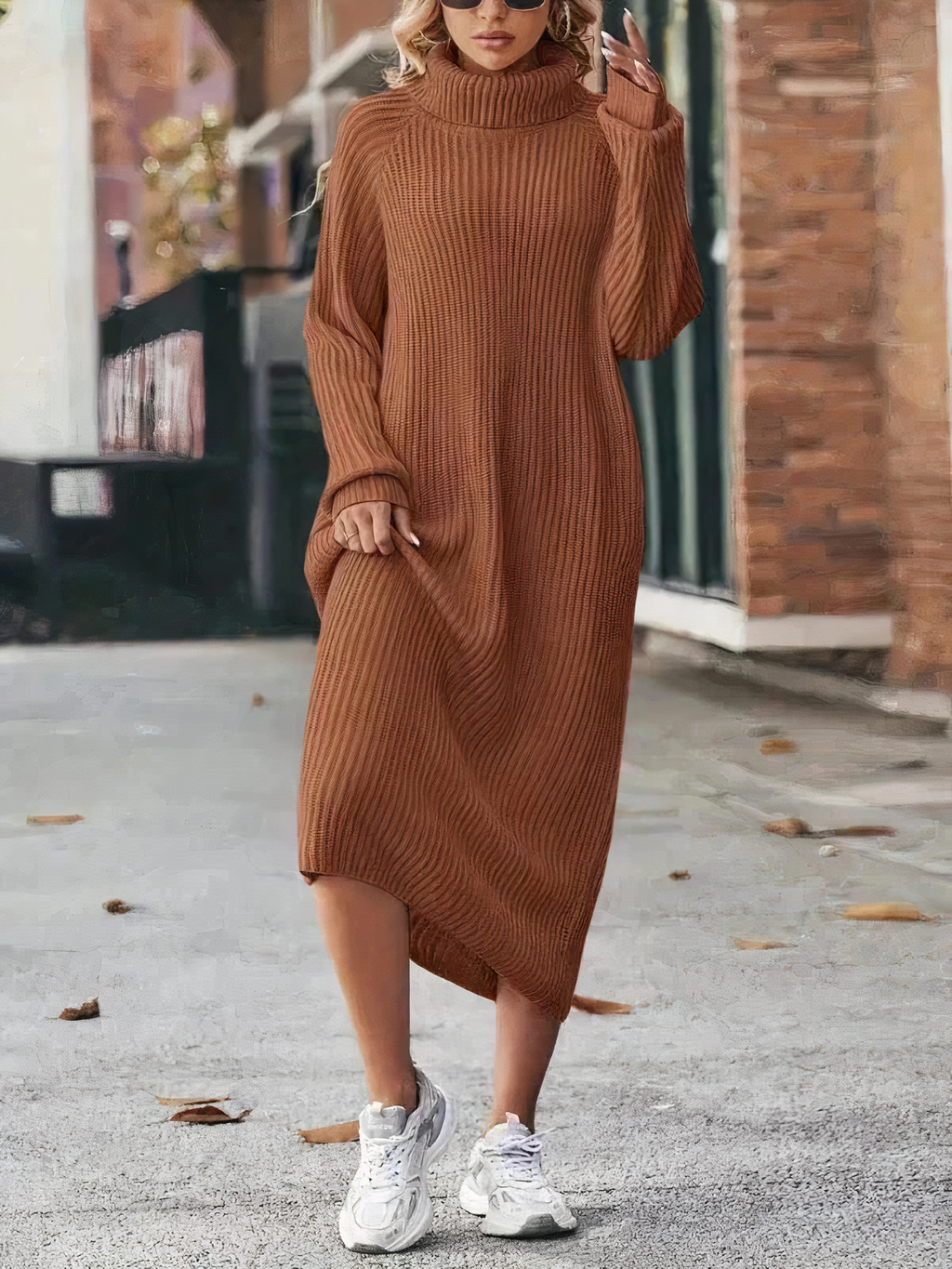 Silvia Minimalist Turtleneck Knit Dress Chic Silhouette Collection