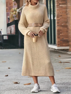 Silvia Minimalist Turtleneck Knit Dress Chic Silhouette Collection