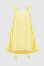 Emma Spaghetti Strap Rose Detail Mini Dress