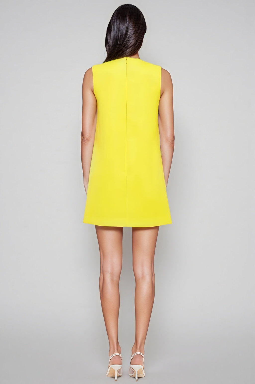 Garrisf Yellow 3D Floral Mini Dress