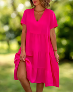Keira Timeless Cotton Linen Dress Elevated Occasion Wear