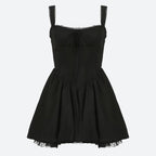 Lace Ruffled Corset Mini Dress