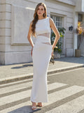 Lace Spliced See Through Ruched Bodycon Solid Dress