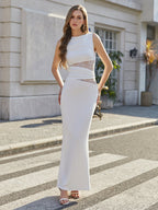 Lace Spliced See Through Ruched Bodycon Solid Dress
