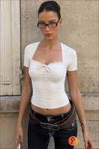 Lace Patchwork Square Neck Top