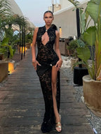 Lace Slit Maxi Dress