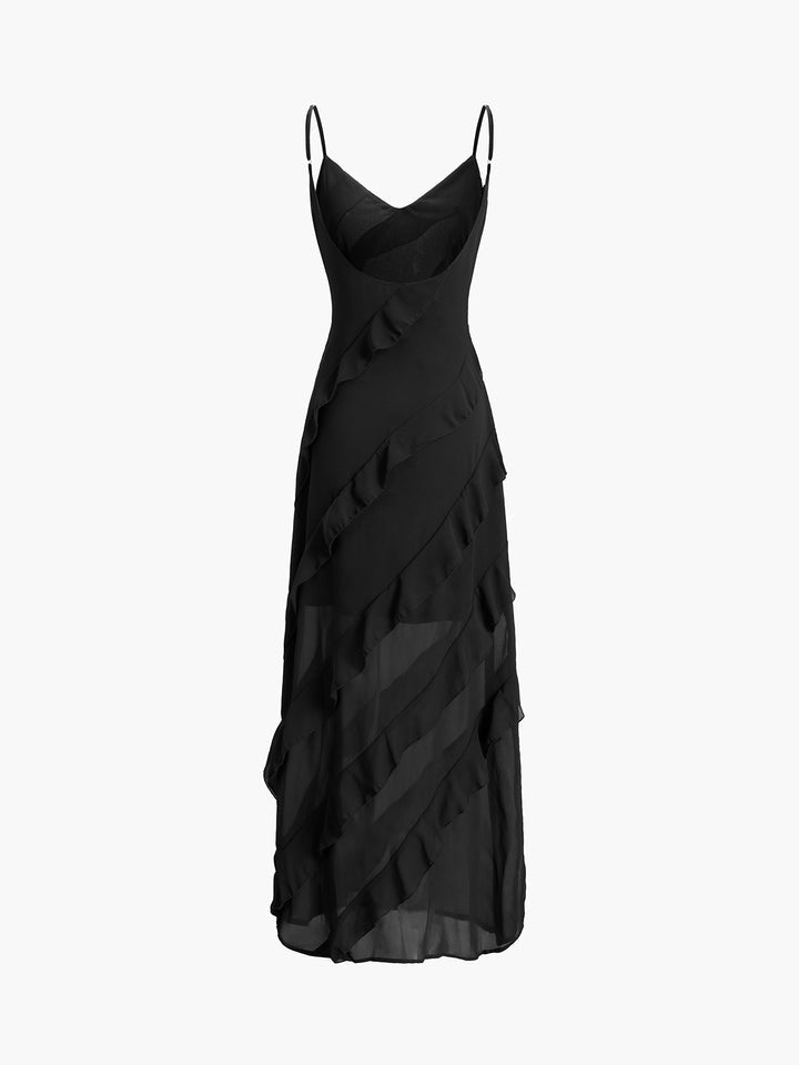 Belinda Aesthetic Long Dress with Ruffles Elevated Occasion Wear