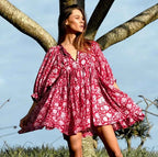 Graceful and Exquisite Bohemian Floral Print Maxi Boho Dress